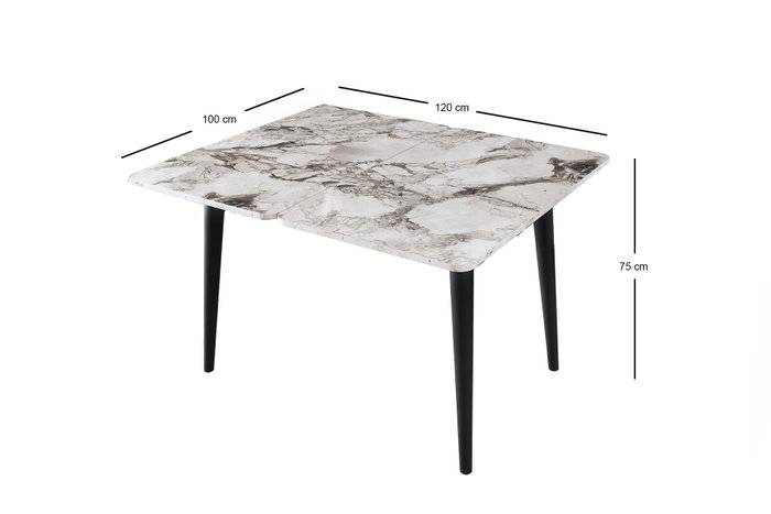 Hanah Home Dolunay - 1281 Mesa de comedor extensible mármol blanco Hanah Home Dolunay - 1281 Mesa de comedor extensible mármol blanco
